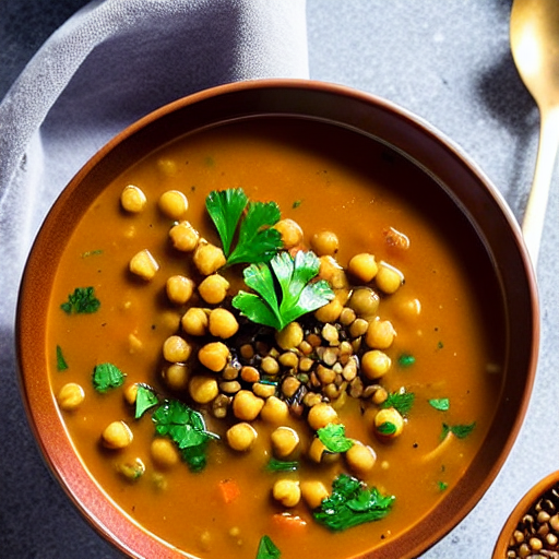 Vegetable and Lentil Soup with Chickpeas