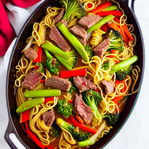 Beef and Vegetable Noodle Bake Stir-Fry Casserole