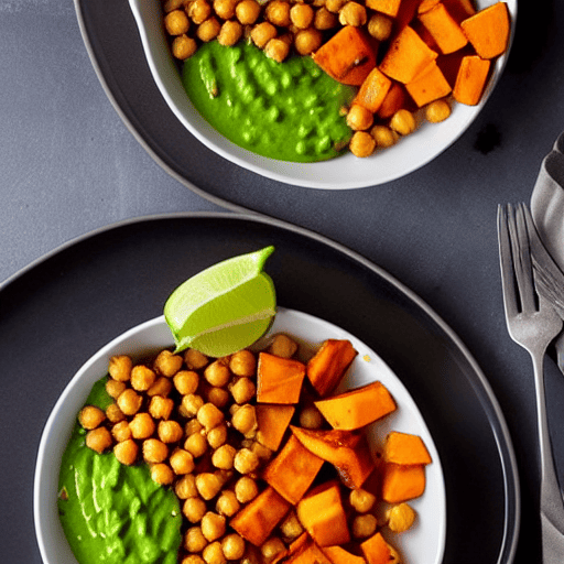 Crispy Sweet Potato and Chickpea Bowl