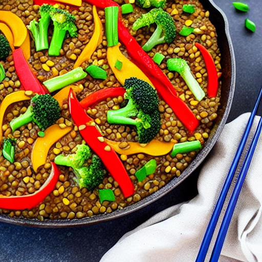 Vegetable and Lentil Stir-Fry Bake Noodle Stir-Fry Casserole