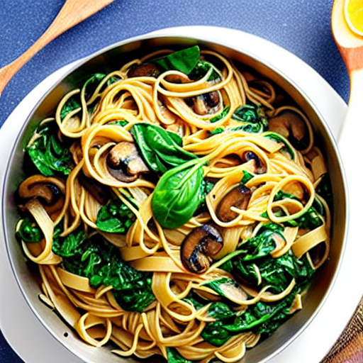 Savory Mushroom and Spinach Pasta
