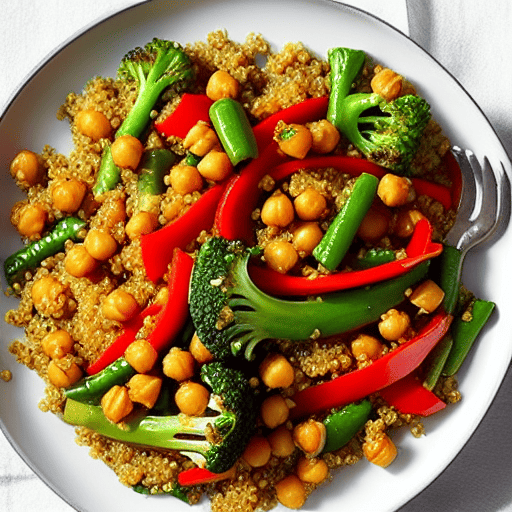 Spicy Quinoa and Vegetable Stir-Fry with Chickpeas