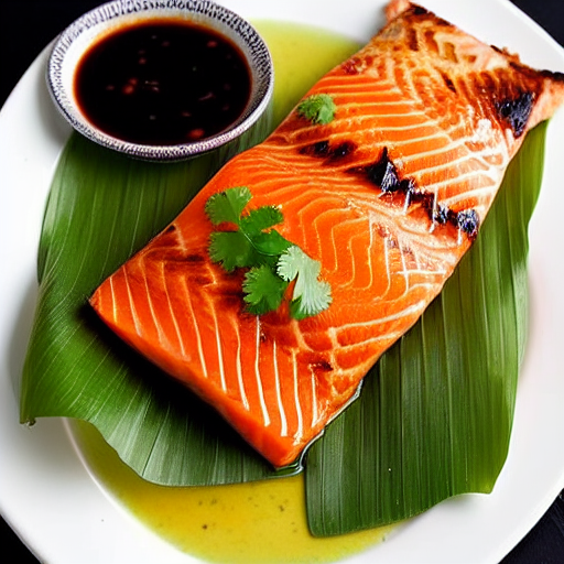 Cá Hồi Nướng Lá Chuối
