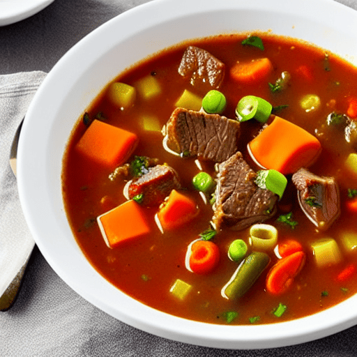 Beef and Vegetable Soup Bowl