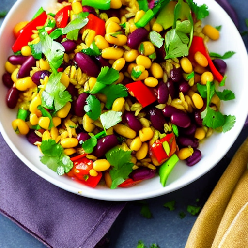 Vegetable and Bean Salad with Rice