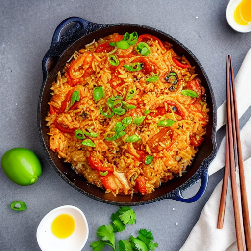Kimchi Fried Rice Bake