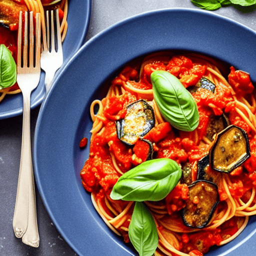 Pasta con le Melanzane e Pomodoro Fresco