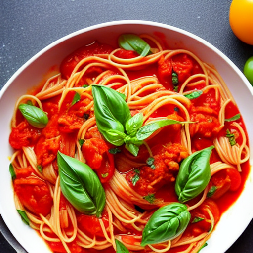 Pasta con Tomate y Albahaca