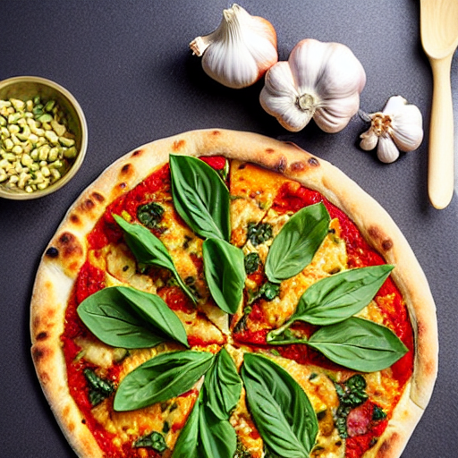 Cilantro and Garlic Pizza