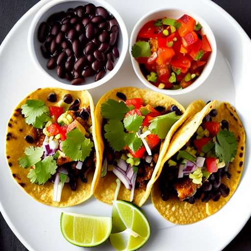 Halal Chicken and Black Bean Tacos