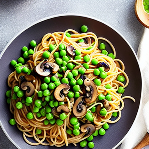 Pasta with Mushrooms and Peas