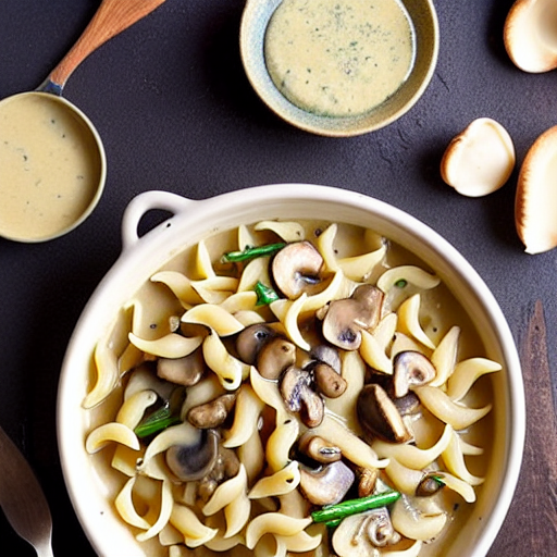 Pâtes à la Crème de Champignons