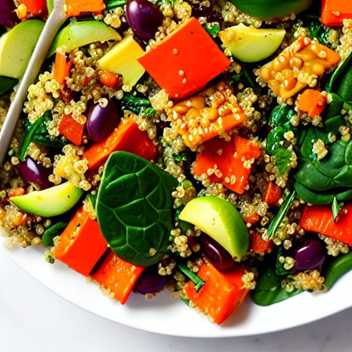 Roasted Vegetable and Quinoa Salad with Lentils and Spinach and Chickpeas and Lentils and Spinach and Lentils and Spinach and Lentils