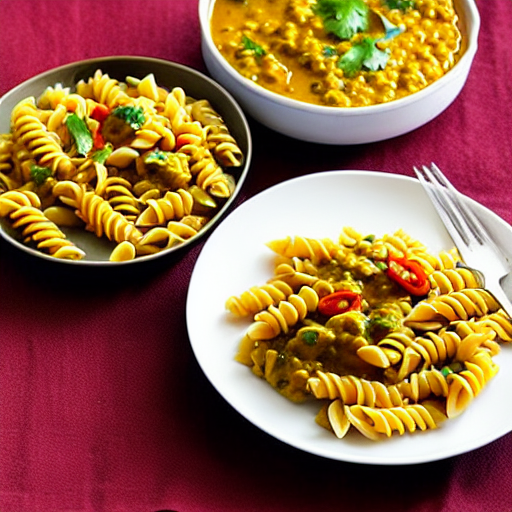 Pasta with Masoor Dal