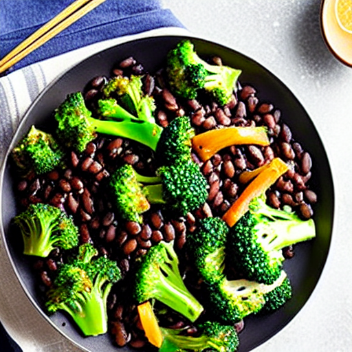 Black Bean Grilled Broccoli