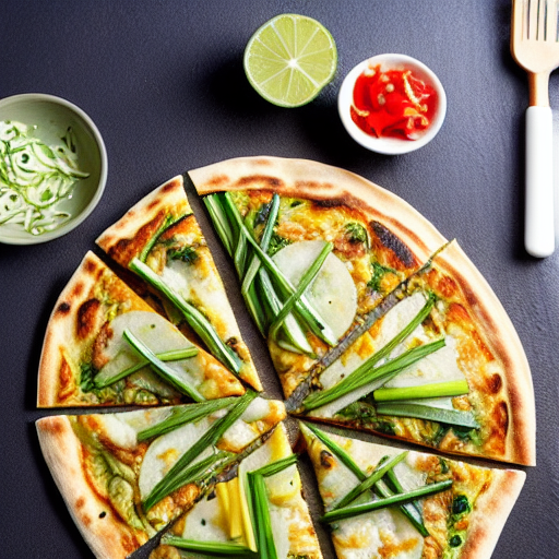 Zucchini Scallion Pancake Pizza