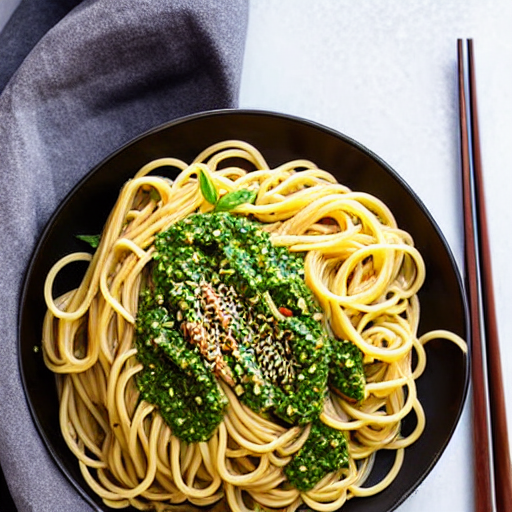 Korean Pesto Noodles