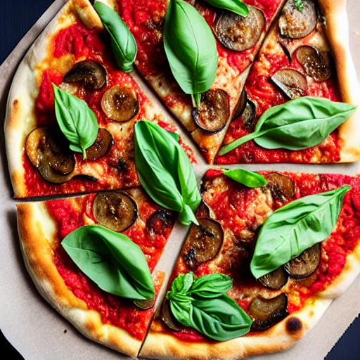 Eggplant and Basil Pizza