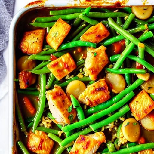 Halal Chicken and Green Bean Bake