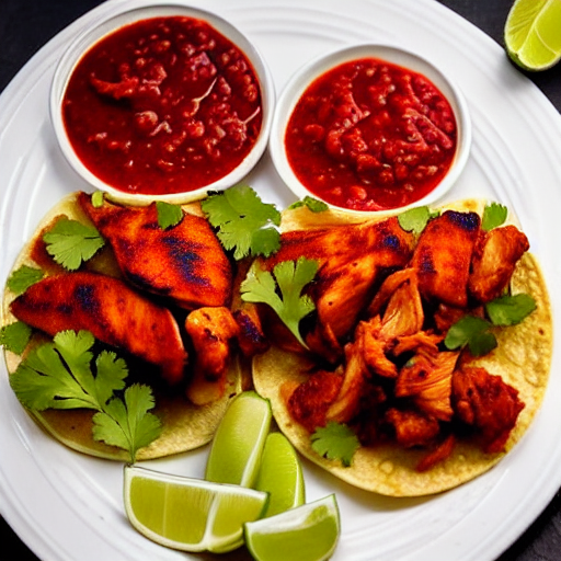 Tacos de Pollo con Salsa Roja