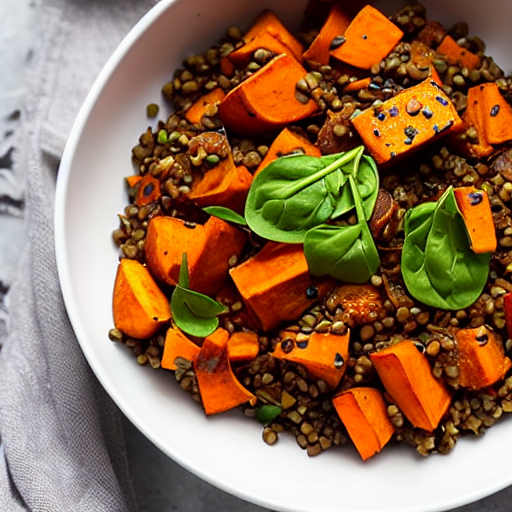 Roasted Sweet Potato and Lentil Bowl with Lentils and Spinach and Chickpeas and Lentils and Spinach and Lentils and Spinach and Lentils and Spinach and Lentils and Spinach and Lentils and Spinach