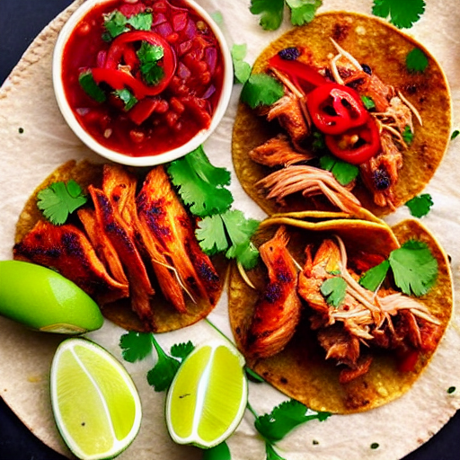 Tacos de Barbacoa de Pollo