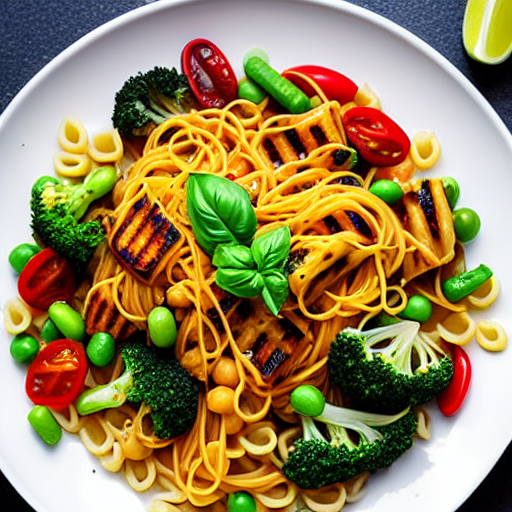Pasta com Legumes Grelhados