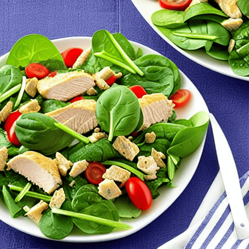 Halal Chicken and Spinach Salad