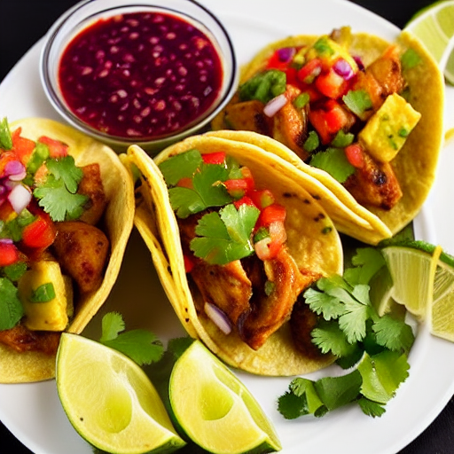 Tacos de Pollo en Salsa de Piña