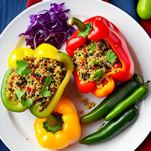 Vegetable and Cheese Stuffed Peppers with Quinoa