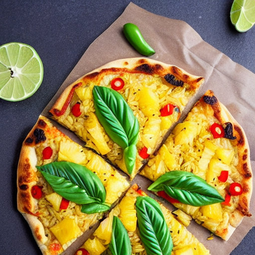 Pineapple Fried Rice Pizza