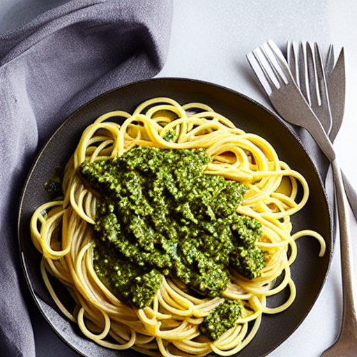 Espaguete com Pesto de Manjericão