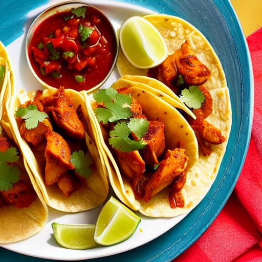 Tacos de Pollo en Salsa de Chipotle