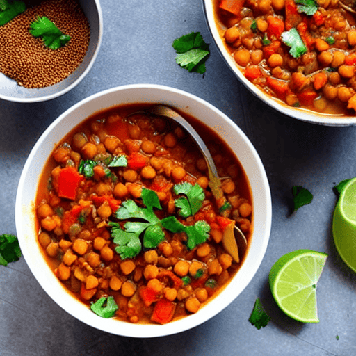 Spicy Lentil and Chickpea Stew with Lentils and Chickpeas
