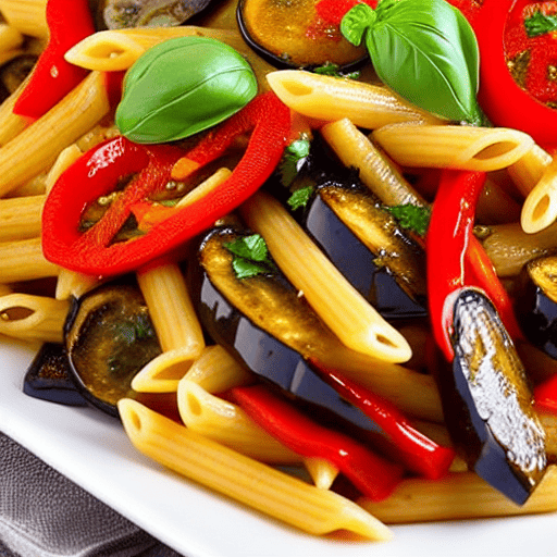 Pasta con le Melanzane e Peperoni
