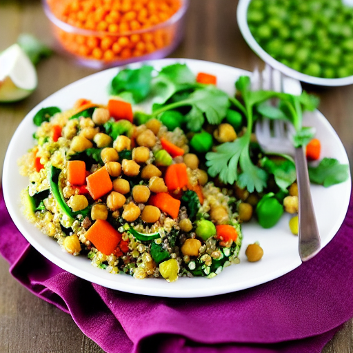 Stuffed Zucchini with Quinoa and Chickpeas and Lentils and Spinach and Carrots and Peas and Chickpeas