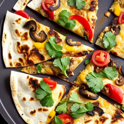 Mushroom Quesadilla Pizza