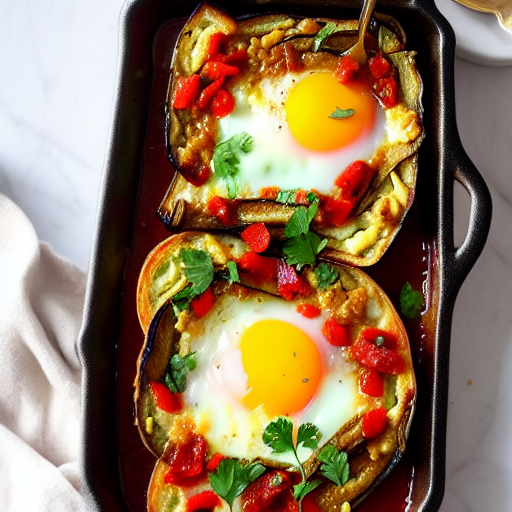 Baked Eggplant with Eggs
