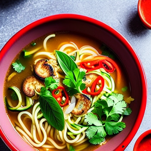 Keto Tom Yum Noodle Soup