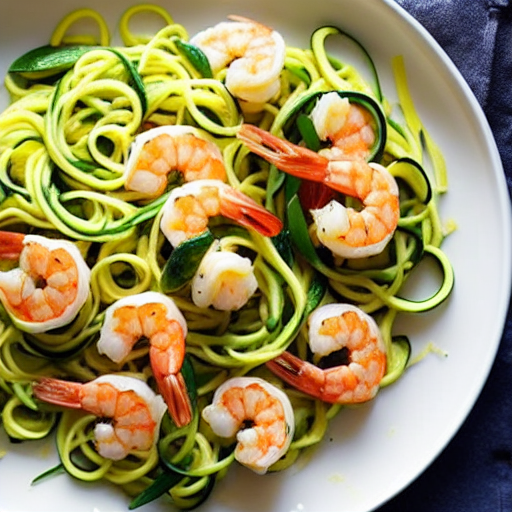 Creamy Garlic Shrimp Zoodles