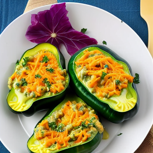 Vegetable and Cheese Stuffed Zucchini