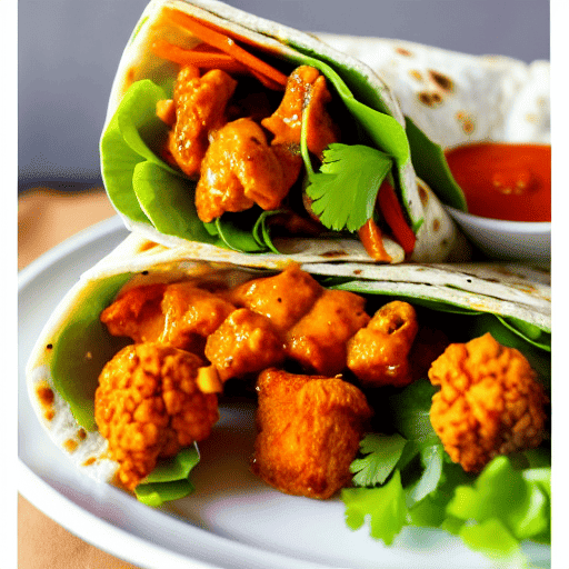 Vegan Buffalo Cauliflower Wrap