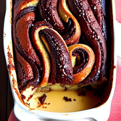 Chocolate Babka Bread Pudding
