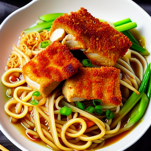 Katsu Udon with Tofu and Chicken