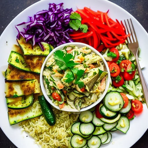 Riz Bil Kousa Wa Fattoush Wa Baba Ghanoush