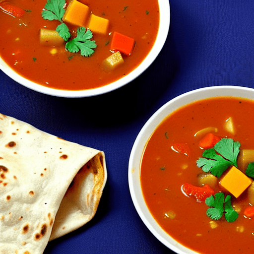 Vegetable Soup with Roti