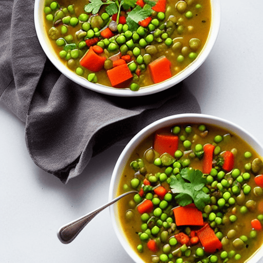 Vegetable and Lentil Soup with Peas