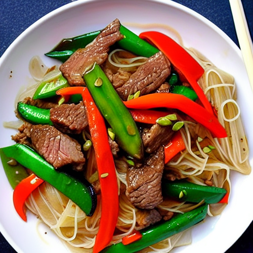 Beef and Vegetable Stir-Fry with Rice Noodles