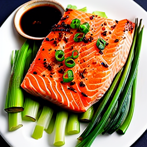 Baked Salmon with Scallions