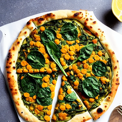 Lentil and Spinach Pizza